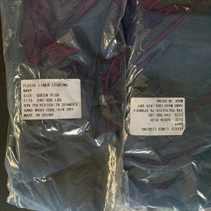 (2) Navy Pair of Fleece Lined Leggings / Hosiery - Size Queen Plus